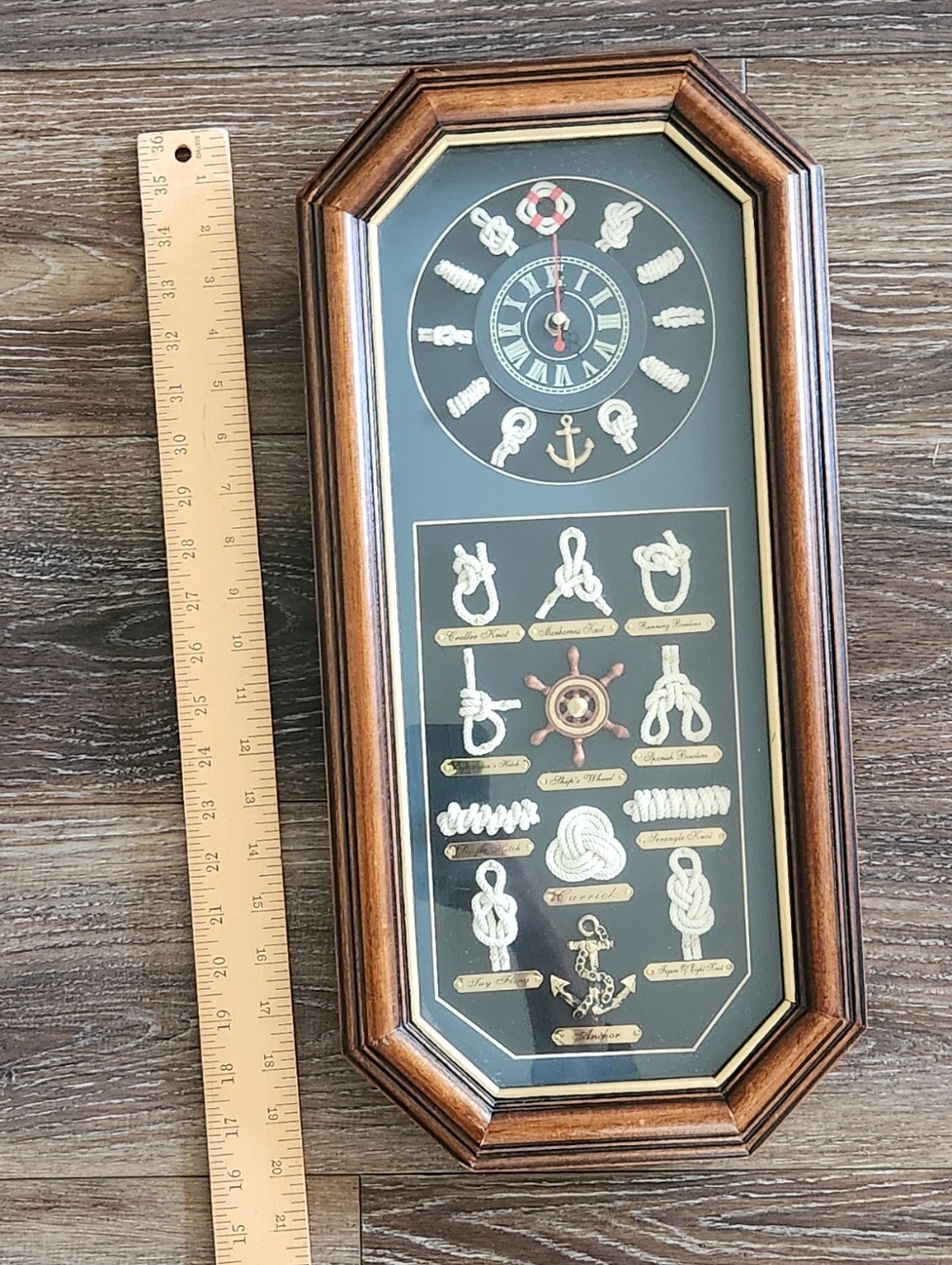 Knotboard Clock Nautical Rope Knot Wall Art Vintage Style Sailing Navy Sailor - Picture 10 of 13